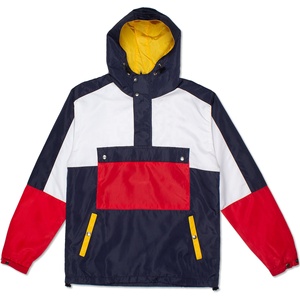 Veste coupe-vent en nylon pour homme sur mesure, design bicolore, doublure en mesh imperméable, veste à capuche anorak - Product Image 1