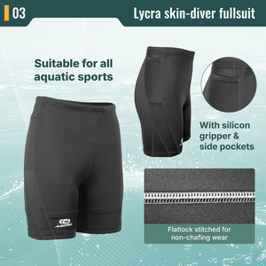 Aropec UPF 50+ Pantalones Cortos de Buceo de Spandex con Bolsillos Laterales, Agarre de Silicona, Costuras Planas, Térmicos, Ecológicos - Product Image 4