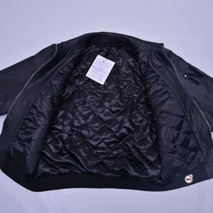 Men Black PU Leather Bomber <b>Jackets</b> With Embossed <b>Patch</b> Design Zipper Front Turn-down Collar Regular Fit Moto Biker Style <b>Jacket</b> - Product Image 5