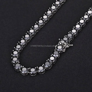 Collar de cadena de tenis VVS Moissanite negro de lujo con certificación GRA de Plata de Ley 925 - Product Image 4
