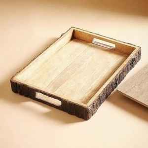 Plateau de service en bois personnalisé de haute qualité, style populaire, plateau rond pour servir les aliments, toutes tailles, pour restaurant, hôtel, maison, jardin - Product Image 3