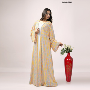 Robe en Georgette Brodée Directement de l'Usine, Tissu Fluide et Doux, Idéale pour les Événements Culturels, Disponible en Promotion - Product Image 4
