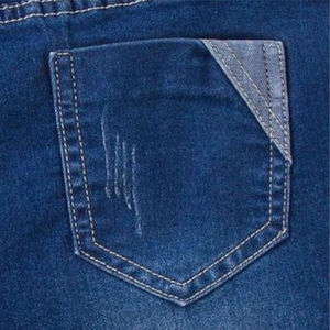 High Quality Canvas Denim Shorts Fashion High Waist Blue <b>Jeans</b> Casual Pants Elastic Waist <b>Drawstring</b> <b>Men</b> Quick Dry 180g Digital - Product Image 5