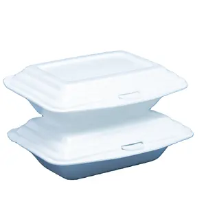 Supplier at competitive price PS Foam container with Hinged Lid Disposable Take Away Lunch Box Fast Food Hamburgers