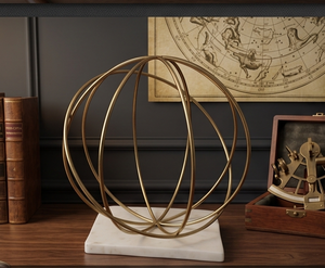 Decorative Accent Aluminium Luxury Ball Marble Base High Quality Object Handicraft Sculpture for Home <b>Table</b> Decoration Object - Product Image 5