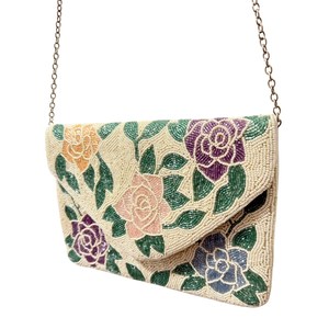 Bolsos de Mensajero de Lino con Cuentas Hechos a Mano, Diseño Bohemio Moderno Indio, Bordados, Impermeables, Ecológicos, Ligeros, 1L - Product Image 1