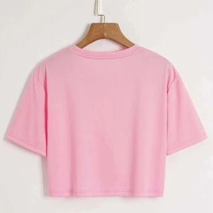 Camiseta Corta Informal para Mujer, Lavado Ácido, Corte Vintage, 100% Algodón, Ecológica, Transpirable, Sexy, Estilo Urbano - Product Image 2