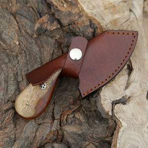 Couteau de combat, de chasse et de camping EDC de qualité industrielle, à lame fixe forgée en acier Damas, fait main, avec manche en bois et étui – Offre Spéciale OEM - Product Image 6