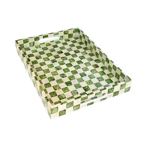 Luxury Mother of Pearl Serving <b>Tray</b> Handmade Inlay Shell <b>Decorative</b> <b>Tray</b> for Home Hotel Restaurant Serving and Gift Use - Product Image 3
