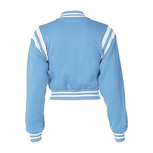 เสื้อแจ็คเก็ตวาร์ซิตี้แบบครอปสำหรับผู้หญิง ปักโลโก้ คุณภาพสูง ทำจากผ้าขนสัตว์ - Product Image 3