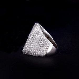 Iced Out Style Engagement <b>Ring</b> for <b>Men</b> 925 Sterling <b>Silver</b> Rhodium Plated Moissanite Diamond Vintage Leaf Hip Hop Bling Jewelry - Product Image 5