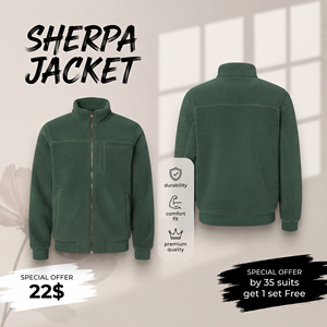 High Quality Full Zip Polar Fleece <b>Jacket</b> Warm Outdoor Casual <b>Sherpa</b> <b>Jackets</b> <b>Men</b> Stand Collar Zipper <b>Sherpa</b> Polar <b>Jacket</b> Women - Product Image 1