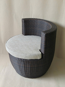 Modern Eco-Friendly Wicker <b>Outdoor</b> Garden Set with 2 Chairs <b>Side</b> <b>Table</b> Weather Resistant Apartment Hotel School Use Steel Frame - Product Image 3