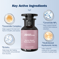 Crema Facial Semiterminada con Fórmula de Hialuronato de Sodio para Hidratación, Restauración de la Barrera Cutánea y Calmante Suave para la Piel