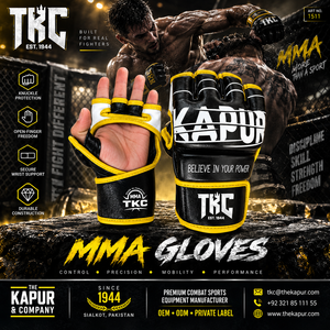MMA <b>Gloves</b> Open Finger Knuckle Protection Secure Wrist Support Durable Construction for Training Competition Fitness Sparring - Product Image 1