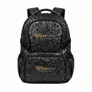 Manufacturer Of Custom Team Logo Glitter <b>Backpack</b> with Rhinestones for Cheerleading and Majorette Dancing Bags - Product Image 1
