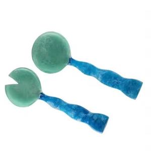 Handmade Epoxy Resin <b>Salad</b> <b>Tools</b> Set with Colorful Swirl Handles Dishwasher Safe Modern Dining Home Kitchen Restaurant - Product Image 6