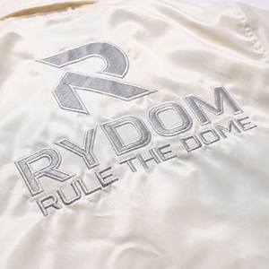 Veste de motard RYDOM pour homme, couleur crème, col rabattu, logo brodé, coupe classique, style décontracté d'automne, coupe-vent en polyester - Product Image 3