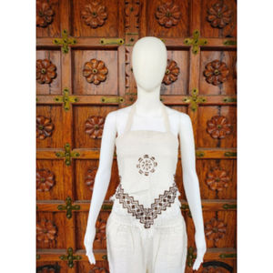 Top Corto Casual Bohemio para Mujer, Bordado, de Algodón Tejido, con Cuello Halter y Espalda Descubierta, Diseños Personalizados ODM, para Todas las Temporadas - Product Image 1