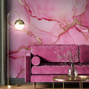 Losa de Piedra Natural en Tono Rosa Mármol con Patrón de Vetas Diagonales para Encimeras, Pisos, Paneles de Pared y Azulejos de Interior - Product Image 4