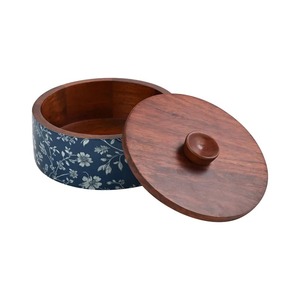Wooden Polished Enamel Coated Durable Insulated Non-Stick Casserole <b>Lid</b> Eco-Friendly Minimalist Design Handmade 20cm Storage Box - Product Image 2