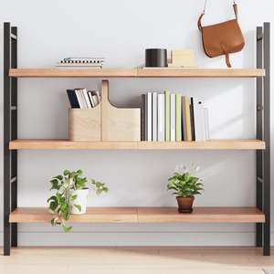 Estante de Pared de Madera de Roble Macizo Marrón Claro, Mediano y Plegable - Product Image 1