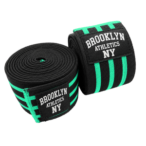 Custom Elastic Heavy-Duty Breathable Natural Rubber Professional Protection Unisex <b>Knee</b> Wraps for Weightlifting Fitness <b>Exercise</b> - Product Image 2