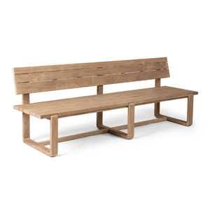 Outdoor Wooden Garden <b>Bench</b> with Backrest for Two People Modern Style Durable Solid <b>Wood</b> Park Furniture - Product Image 2