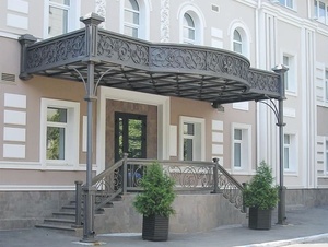 Auvent en fer européen avec toit en verre, résistant aux UV, imperméable, mobilier d'extérieur décoratif, auvent métallique pour entrée de villa - Product Image 4