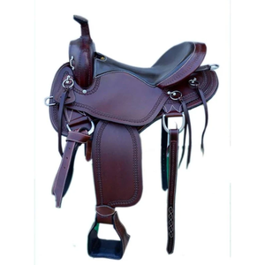 Selle de cheval western artisanale haut de gamme en cuir véritable, équipement d'équitation confortable et durable pour la randonnée et l'entraînement équestre - Product Image 2