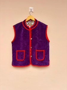 Nitin Exports <b>Velvet</b> Suzani Embroidered Vest Boho Festival Floral Waistcoat Handmade Ethnic <b>Jacket</b> Sleeveless Bohemian Layer - Product Image 1