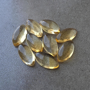 Natural Citrine Cabochon Marquise Shape Flat Back Calibrated Gemstone for Jewelry Making - Product Image 6