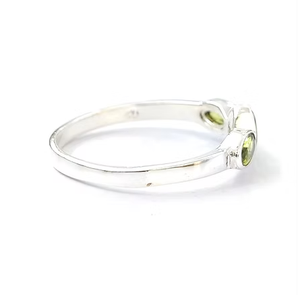 2.0 Grams Three <b>Peridot</b> Gemstone <b>Ring</b> Jewelry with Elegant Design for Everyday Wear Best for Gifts - Product Image 3