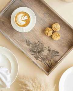 Plateau de service en bois personnalisé, écologique et décoratif pour hôtels et restaurants à prix abordable - Product Image 4