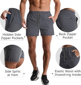 Pantalones Cortos Deportivos para Hombre HS, Sólidos, de 5 Pulgadas, Secado Rápido, Ligeros, para Correr, con Bolsillos - Product Image 4
