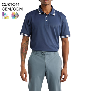 Chemise décontractée pour homme, respirante, unie, avec logo sur le devant |   T-shirt à manches courtes en coton 100% tricoté pour la production de marques OEM/ODM - Product Image 6