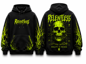 Sudadera con Capucha Personalizada con Gráfico de Calavera Neón, Estilo Urbano, Unisex, OEM, ODM - Product Image 3