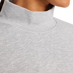 Haut décontracté ample à col montant en molleton polyester/coton pour femme, avec épaules tombantes, personnalisable avec logo imprimé, couleur unie - Product Image 4