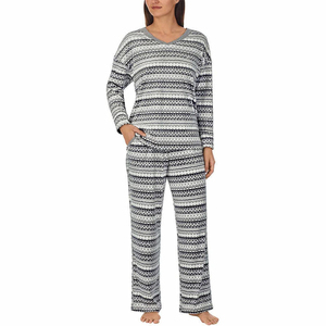 Conjuntos de Pijamas Casuales de Manga Larga de Algodón y Satén de Alta Calidad, Ropa de Dormir Transpirable para Mujer - Product Image 4