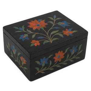 Caja de Almacenamiento de Joyas de Mármol Natural Hecha a Mano de Calidad de Exportación, con Incrustaciones de Piedra, Artículo Decorativo para Regalo, Kumar &sons, Capacidad de 0-1L - Product Image 3