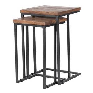 Industrial Modern Metal <b>Nesting</b> <b>Table</b> <b>Set</b> with Heavy Duty Powder Coated Frame for Commercial and Residential Use - Product Image 6