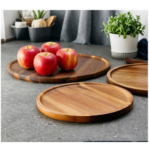 Luxury Handmade Wooden Charger <b>Plate</b> Polished Finish Natural Mango Wood Construction Artistic Resin Emerald Surface Classic - Product Image 2