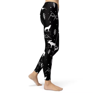 Leggings de sport pour femme, imprimé animal noir doux, taille haute, compression, extensibles, pour yoga et fitness - Product Image 4