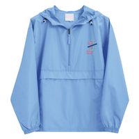 Veste unisexe pliable bleu clair brodée coupe-vent légère résistante à l'eau pour l'extérieur – Vêtement de mode haut de gamme