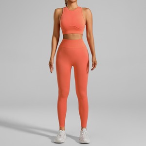 Conjuntos de Yoga para Mujer con Logotipo Frontal, Ropa Deportiva para Gimnasio, Traje Deportivo, Top de Manga Larga, Leggings de Alta Elasticidad - Product Image 5
