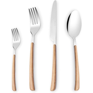 Juego de cubiertos vintage de teca con mangos de madera y remaches expuestos, de acero inoxidable, para uso doméstico y en restaurantes, a precio asequible. - Product Image 5