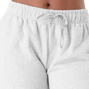 Pantalon de survêtement blanc pour femme, coupe large et décontractée, en molleton premium, taille élastique, idéal pour la détente, l'entraînement et le sport - Product Image 3