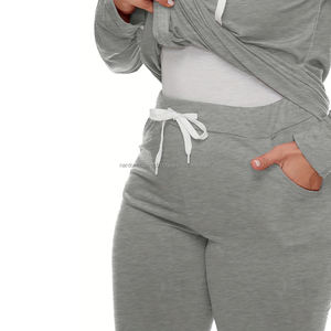 Nardon Apparel Ensemble de survêtement d'hiver Jogging Suits Gym Zipper Jacket With Pants Crop Top pour femmes Deux pièces Vêtements pour femmes - Product Image 5