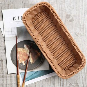 Best Seller High Quality Storage <b>Basket</b> <b>Plastic</b> Rattan Top Choice Modern Luxury Eco-Friendly Multifunction Box Utensil Organizer - Product Image 2
