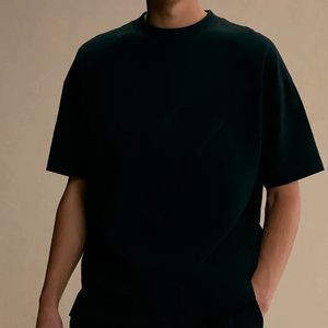 T-shirt graphique noir tendance pour homme, coupe oversize, col rond, manches courtes, 100 % coton épais, style sport - Product Image 4